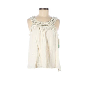 Laju Sleeveless Scoop Neck Crochet Blouse Size Medium NWT MSRP 76